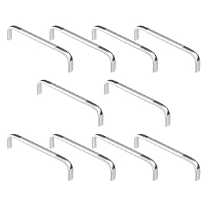 atlantic stainless steel capsule d dwawer cabinet handles 8 inch total length 200 mm hole to hole 195 mm twotone finish pack of 10 pieces pull handle