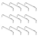 Atlantic Stainless Steel Capsule D Dwawer Cabinet Pull Handle 4 Inch (Total Length 105 Mm, Hole To Hole 95 Mm, Twotone Finish) Pack Of 12 Pieces