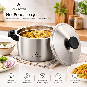 Atlasware Stainless Steel Casserole with Flavour and
