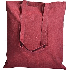atmos green 12 pack 15 x 16 inch with long handle garnet color 55 oz recycled cotton canvas reusable grocery bags eco friendly super strong great choice for promotion branding gift made in india