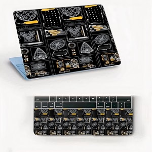 atodds laptop skin sticker  compatible for 16 inch laptop - notebook - macbook  bubble free application  scratchproof matte finish  full body coverage design-90
