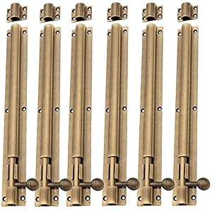 atom 10 inch aluminium tower bolt  antique finish  home and offices doors and windows tower bolt tb001 pack of 6