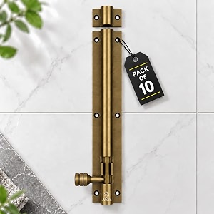 atom 10 inch aluminium tower bolt  antique finish  home and offices doors and windows tower bolt tb001 pack of 10