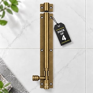 atom 10 inch aluminium tower bolt  antique finish  home and offices doors and windows tower bolt tb001 pack of 4