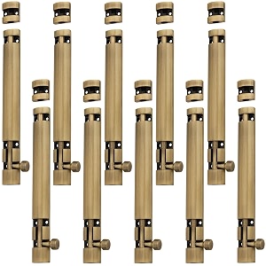 atom 10 pack 10 inch aluminum tower bolt  brass antique finish  home and offices doors and windows tower bolt tb002