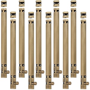atom 10 pack 18 inch aluminium tower bolt  brass antique finish  home and offices doors and windows tower bolt tb002