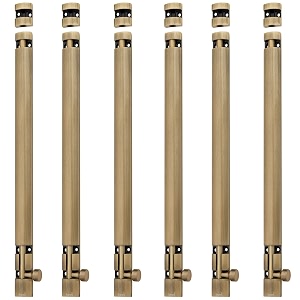 atom 6 pack 24 inch aluminium tower bolt  brass antique finish  home and offices doors and windows tower bolt tb002