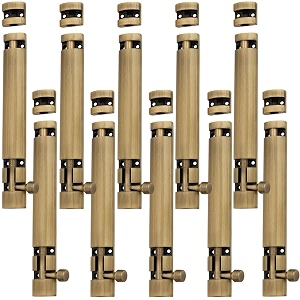 atom 10 pack 6 inch aluminum tower bolt  brass antique finish  home and offices doors and windows tower bolt tb002