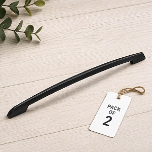 atom 122 inch zinc pull handle  black matt finish  long door handle for cabinet amp drawer  furniture bar 545  pack of 2