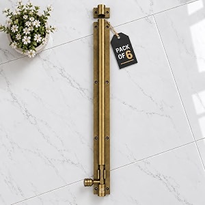 atom 18 inch aluminium tower bolt  antique finish  home and offices doors and windows tower bolt tb001 pack of 6