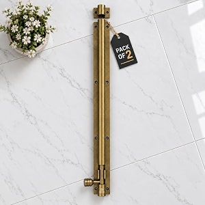 atom 18 inch aluminium tower bolt  antique finish  home and offices doors and windows tower bolt tb001 pack of 2