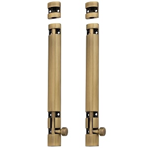 atom 2 pack 10 inch aluminum tower bolt  brass antique finish  home and offices doors and windows tower bolt tb002