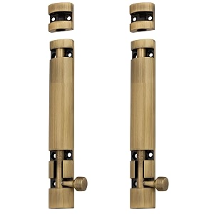 atom 2 pack 4 inch aluminum tower bolt  brass antique finish  home and offices doors and windows tower bolt tb002