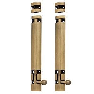 atom 2 pack 6 inch aluminum tower bolt  brass antique finish  home and offices doors and windows tower bolt tb002