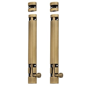atom 2 pack 8 inch aluminium tower bolt  brass antique finish  home and offices doors and windows tower bolt tb002