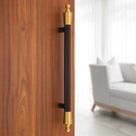 ATOM 31.1 inches Stainless Steel Pull Handle | Black Gold Finish | Gulf Zinc Door Handle (Black, Gold Pack of 1)