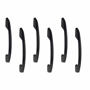 atom 6 inch zinc cabinet pull handle  black matt finish  door handle for modern kitchen cabinets  push bar 545  pack of 10