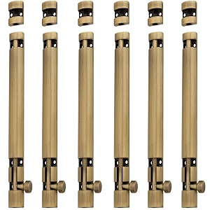atom 6 pack 12 inch aluminum tower bolt  brass antique finish  home and offices doors and windows tower bolt tb002