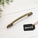 Atom 7 inch Zinc Cabinet Pull Handle | Antique Finish | Other Brand Style Door Handle Alternative | Drawer Bar 545 | Pack of 2