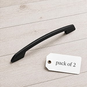 atom 85 inch zinc cabinet pull handle  black matt finish  door handles for home amp office furniture  cabinet bar 545  pack of 2