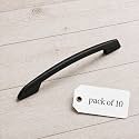 Atom 8.5 inch Zinc Cabinet Pull Handle | Black Matt Finish | Cabinet Pull for Drawer, Kitchen & Wardrobe | Bar 545 | Pack of 10