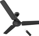 Atomberg Efficio Ceiling Fan 1200MM - Midnight Black with 3 Year Warranty BLDC Motor with Remote 1200 mm Ceiling Fan (5 Star | Midnight Black | Pack of 1)