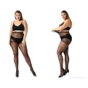 Women's Plus Size Control Top Tights, 70 Den, Ultra-Soft Pantyhose, 2 Pairs, Natural Nude (IN, Alpha, XS, 2, Black)