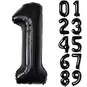 Atpata Funky 1 Number Black Foil Balloon 16 inch Size Birthday Decoration Items | Happy Birthday Decoration Kit | 1st Year Birthday Party Anniversary Wedding Decorations