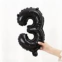 Atpata Funky 3 Number Black Foil Balloon 16 inch Size Birthday Decoration Items | Happy Birthday Decoration Kit | 3rd Year Birthday Party Anniversary Wedding Decorations