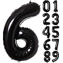Atpata Funky 6 Number Black Foil Balloon 16 inch Size Birthday Decoration Items | Happy Birthday Decoration Kit | 6th Year Birthday Party Anniversary Wedding Decorations