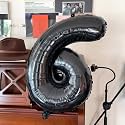 Atpata Funky 6 Number Black Foil Balloon 32 inch Size Birthday Decoration Items | Happy Birthday Decoration Kit | 6th Year Birthday Party Anniversary Wedding Decorations