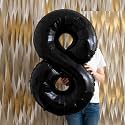 Atpata Funky 8 Number Black Foil Balloon 40 inch Size Birthday Decoration Items | Happy Birthday Decoration Kit | 8th Year Birthday Party Anniversary Wedding Decorations