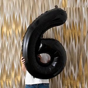 atpata funky black number foil balloons for numeric milestone parties 40 inch 6
