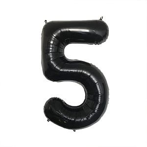 atpata funky black number foil balloons for numeric milestone parties 40 inch 5