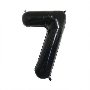 atpata funky black number foil balloons for numeric milestone parties 40 inch 7
