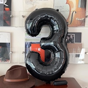 atpata funky black number foil balloons for numeric milestone parties 32 inch 3