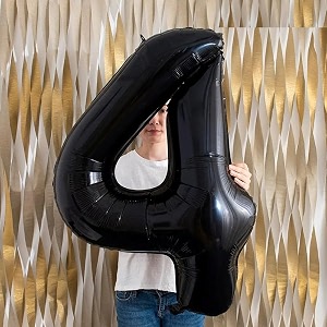 atpata funky black number foil balloons for numeric milestone parties 40 inch 4