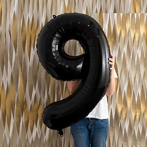atpata funky black number foil balloons for numeric milestone parties 40 inch 9