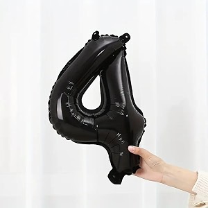 atpata funky black number foil balloons for numeric milestone parties 16 inch 4