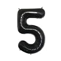 Atpata Funky Black Number Foil Balloons for Numeric Milestone Parties (40 INCH, 5)