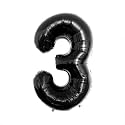 Atpata Funky Black Number Foil Balloons for Numeric Milestone Parties (40 INCH, 3)