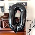 Atpata Funky Black Number Foil Balloons for Numeric Milestone Parties (32 INCH, 0)