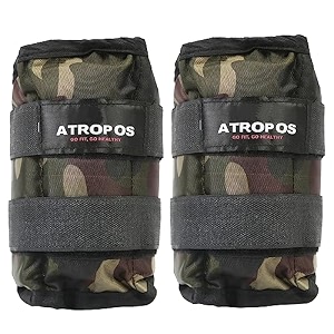 atropos adjustable anklewrist weights ideal for walkingrunningjoggingcyclinggym amp strength training  easy to use on anklewristleg 15kgs x 2 units  3kgs army