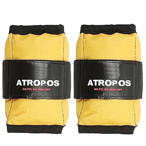 atropos adjustable anklewrist weights ideal for walkingrunningjoggingcyclinggym amp strength training  easy to use on anklewristleg 500grm x 2 units 1kgs yellow