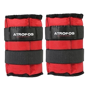 atropos adjustable anklewrist weights ideal for walkingrunningjoggingcyclinggym amp strength training  easy to use on anklewristleg 15kgs x 2 units  3kgs red