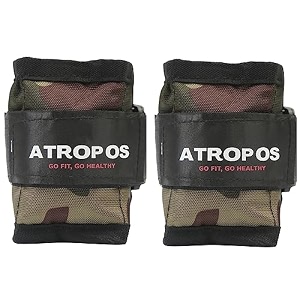 atropos adjustable anklewrist weights ideal for walkingrunningjoggingcyclinggym amp strength training  easy to use on anklewristleg 500grm x 2 units 1kgs army