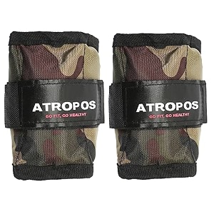 atropos adjustable anklewrist weights ideal for walkingrunningjoggingcyclinggym amp strength training  easy to use on anklewristleg 250grm x 2 units 500 grm army