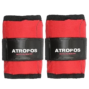 atropos adjustable anklewrist weights ideal for walkingrunningjoggingcyclinggym amp strength training  easy to use on anklewristleg 1kgs x 2 units  2kgs red