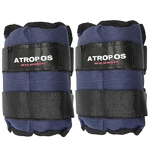 atropos adjustable anklewrist weights ideal for walkingrunningjoggingcyclinggym amp strength training  easy to use on anklewristleg 15kgs x 2 units  3kgs blue