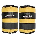 Atropos Adjustable Ankle/Wrist Weights| Ideal for Walking,Running,Jogging,Cycling,Gym &amp; Strength Training | Easy to Use on Ankle,Wrist,Leg. ((2kgs x 2 Units) = 4kgs, Yellow)